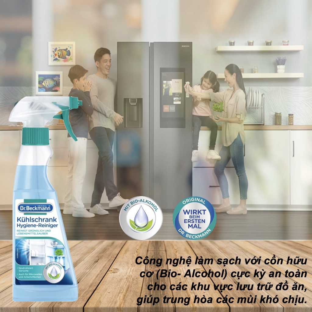 Chai Xịt Vệ Sinh Tủ Lạnh Dr Beckmann Dung Tích 250ml Vệ Sinh Khử Mùi Tủ Lạnh, Tủ Đông