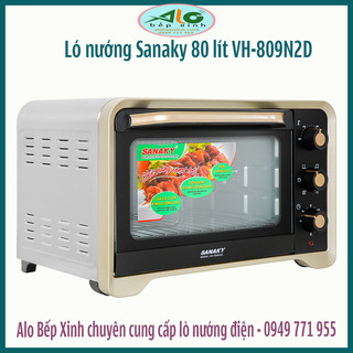🌻 Lò nướng Sanaky 80 lít VH-809N2D 🌻 Vỏ inox - Công suất 2200W - Quạt đảo nhệt - Alo Bếp Xinh