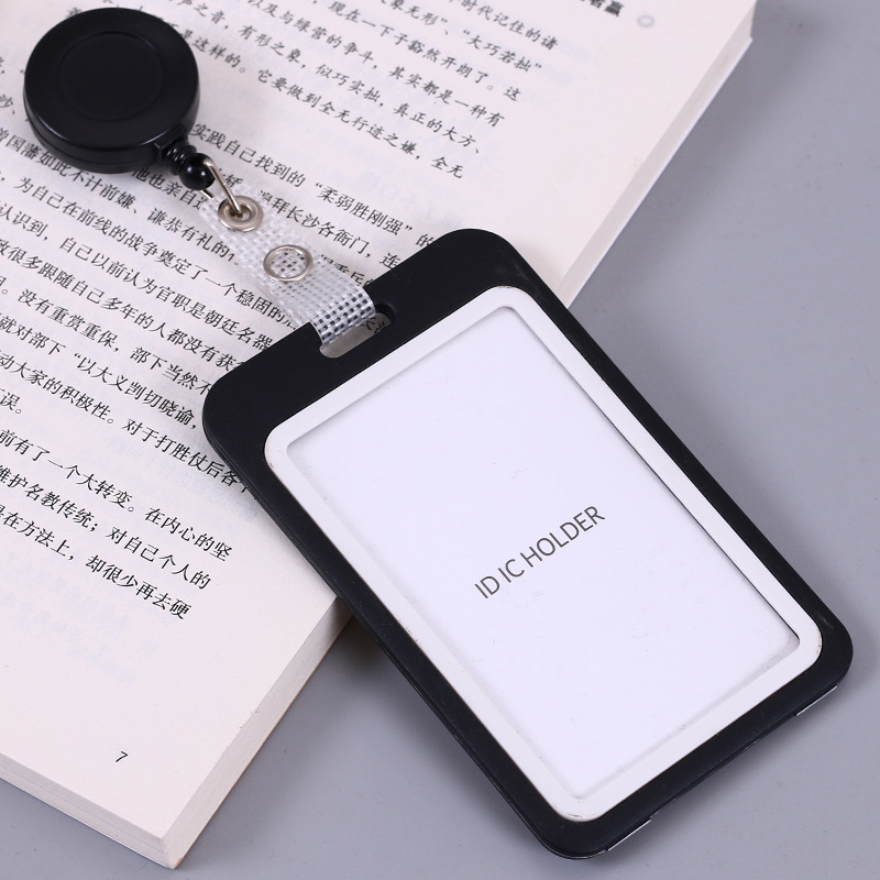 Bao đựng thẻ ngang có nút co dãn đen xám