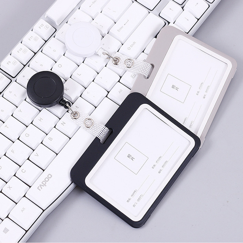 Bao đựng thẻ ngang có nút co dãn đen xám