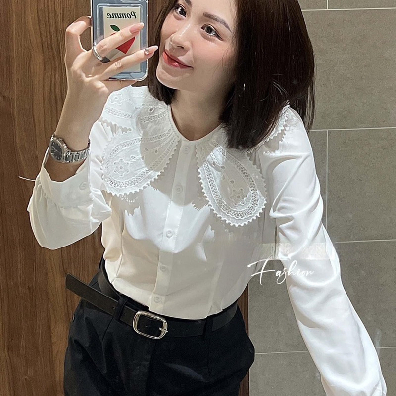 Áo sơ mi cổ bèo lá G647 sang chảnh mặc mát công sở hay đi chơi đều hợp thời trang