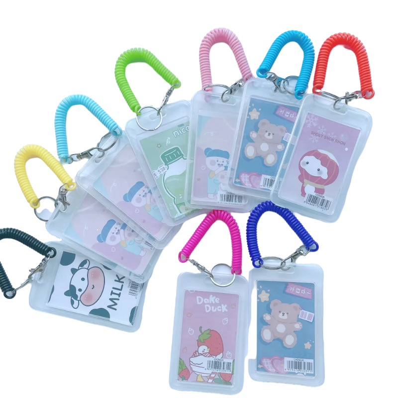 Bao đựng thẻ kèm móc khóa lò xo co dãn hoạt hình