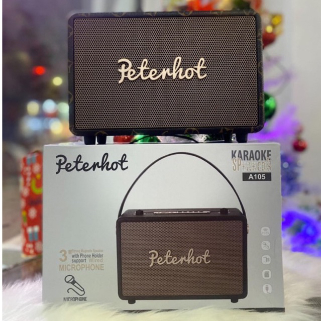 Loa Bluetooth Peterhot A105 Chính Hãng, Âm Thanh Siêu Đỉnh, Tích Hợp Cổng Micro 6.5 Karaoke Dây, Bảo Hành 12 tháng