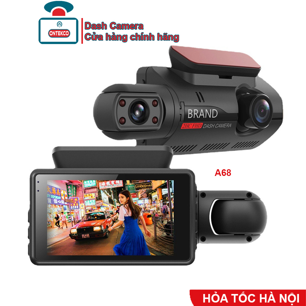 ONTEKCO A68 Camera ống kính kép DVR WDR Full HD 1080P màn hình 3.0 inch cảm biến G tầm nhìn ban đêm rõ ràng cho xe ô tô