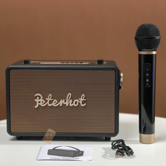 Loa Bluetooth Peterhot A106W, Loa Karaoke Không Dây Kèm Mic Hát Cực Hay, Bản Cao Cấp Nhất, Bass Cực Mạnh - BH 12 Tháng