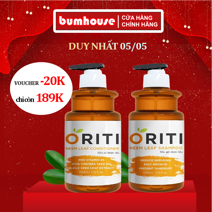 Bộ dầu gội ORITI kích mọc tóc MEE NATURAL - Ngăn rụng tóc, dưỡng tóc suôn mượt 500ml