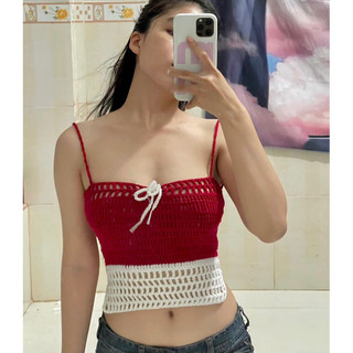 Áo len hở lưng "pie top"