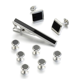 Bộ Tuxedo studs - Tie Clip - Măng sét mặt đá tràn
