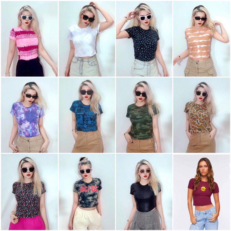 (New Arrival) Tổng hợp Áo Baby Tee, áo croptop nhiều mẫu, nhiều chất liệu