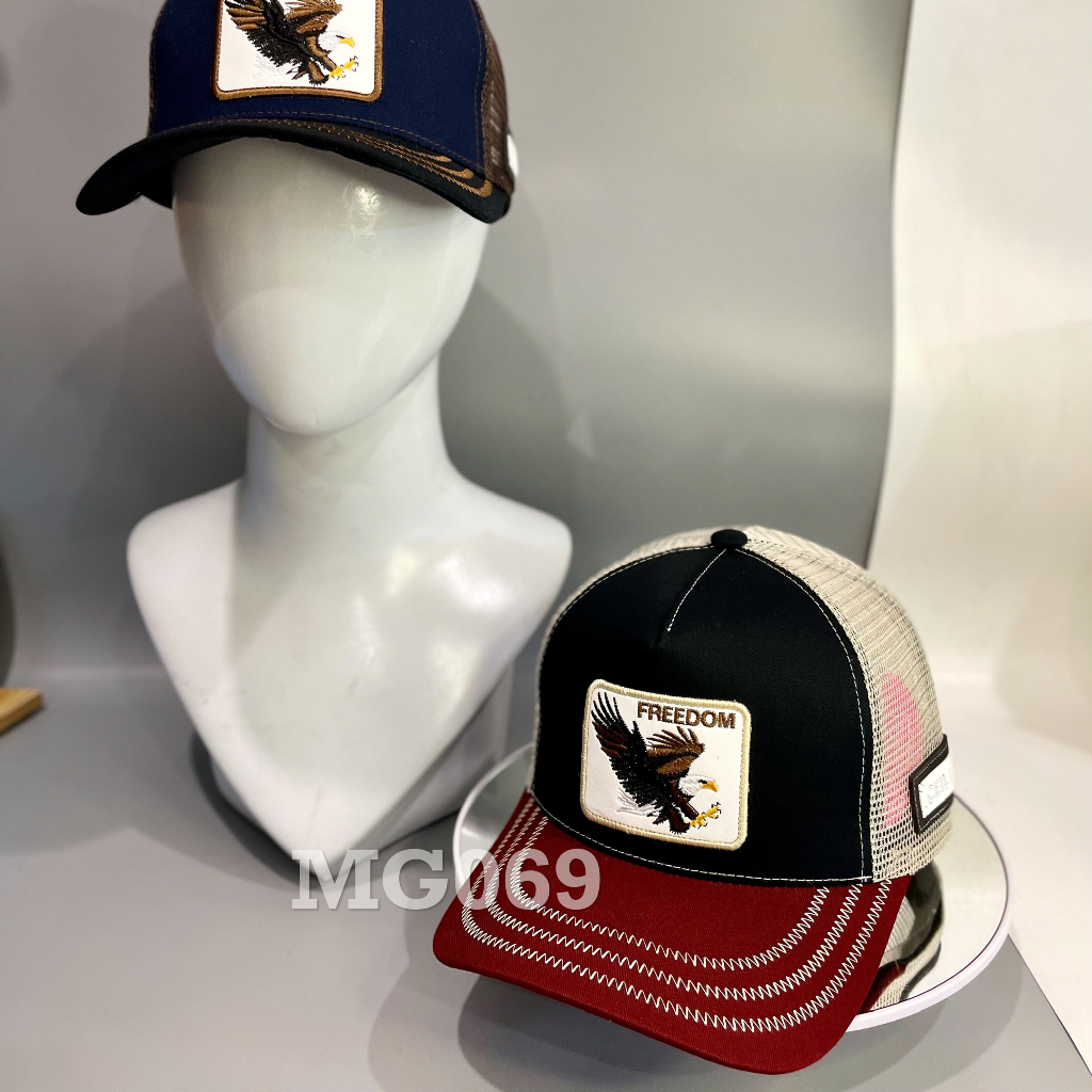 Nón kết Mũ lưỡi trai lưới thoáng khí Mesh Cap đại bàng nam nữ màu đen đỏ MG069