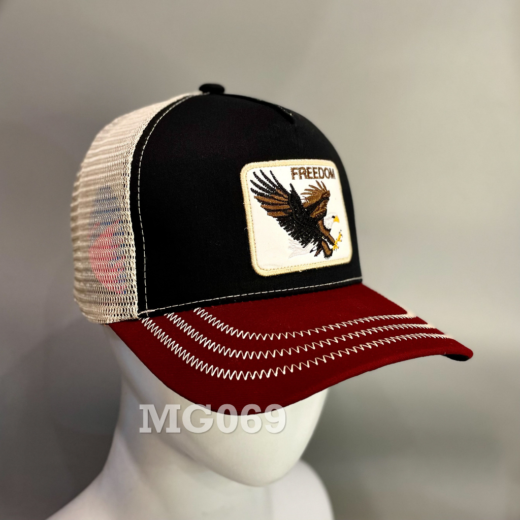 Nón kết Mũ lưỡi trai lưới thoáng khí Mesh Cap đại bàng nam nữ màu đen đỏ MG069