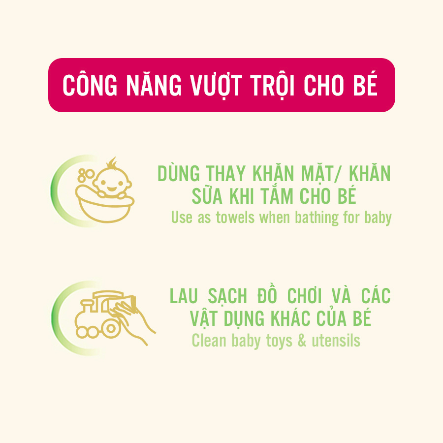 Combo 3 túi khăn khô 100% sợi tự nhiên và rayon Mamamy Tropical