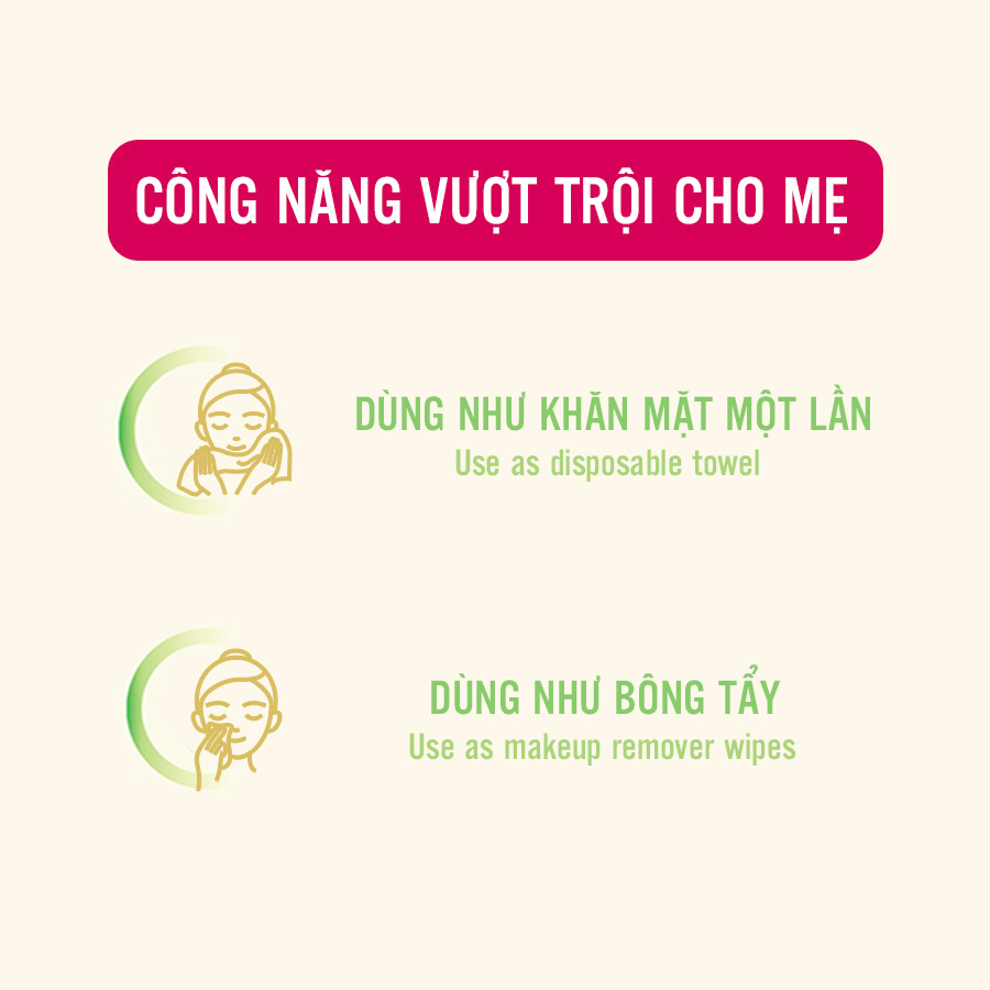 Combo 3 túi khăn khô 100% sợi tự nhiên và rayon Mamamy Tropical