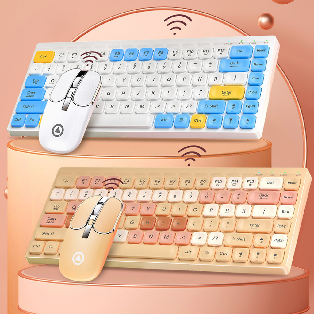 Bộ bàn phím và chuột không dây 84 phím YINDIAO KM-02 kết nối bằng USB sử dụng pin sạc với thiết kế cực kì nhỏ gọn