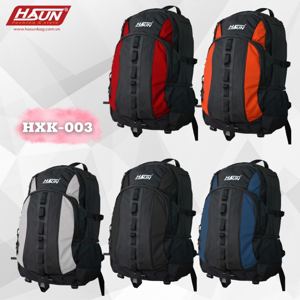 Balo du lịch Hasun kiểu dáng thể thao chất vải siêu nhẹ chống thấm ngăn đựng laptop 17 inch 54 x 24 x 34 cm