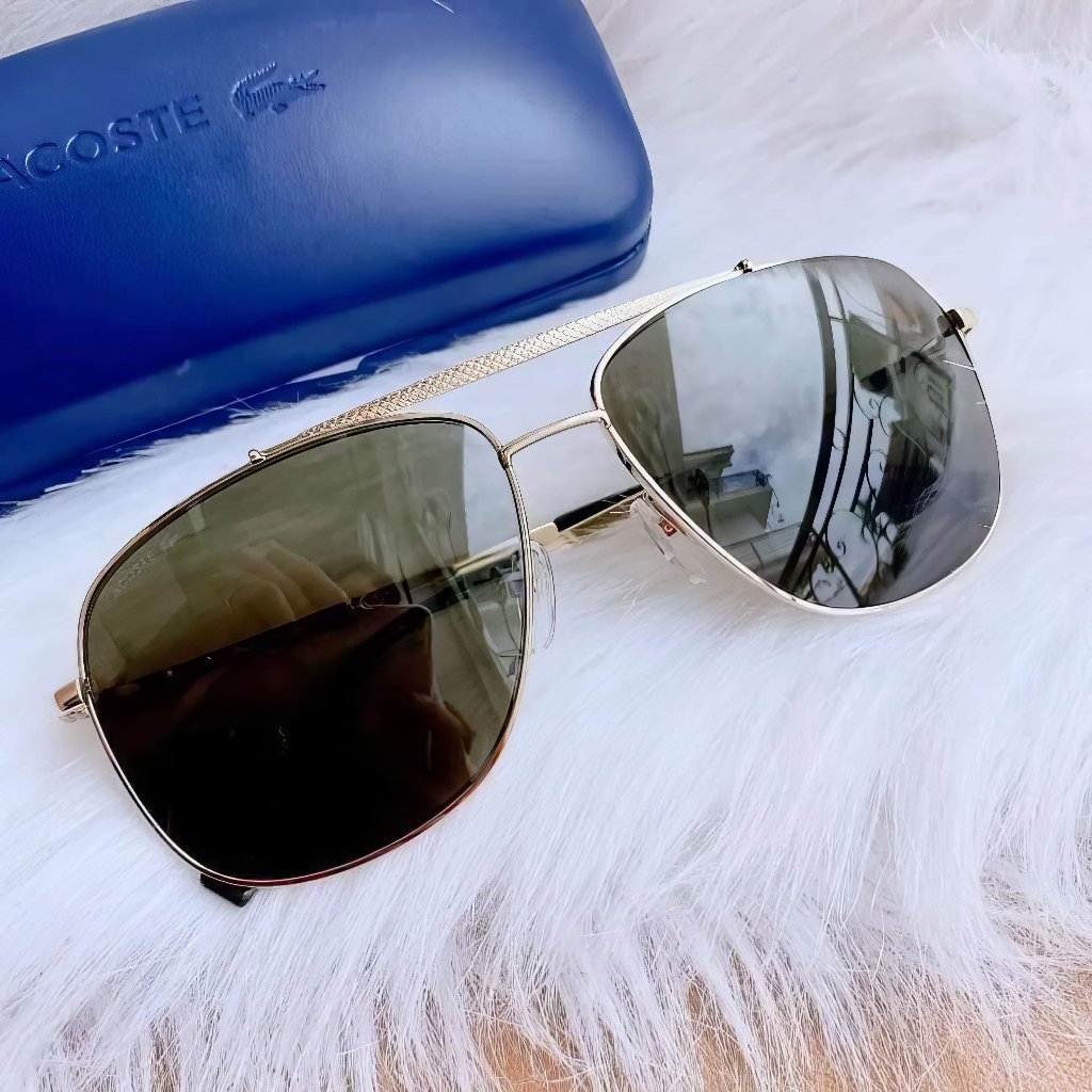 Kính Mát Lacoste L188S  mắt xanh rau muống, gọng vàng