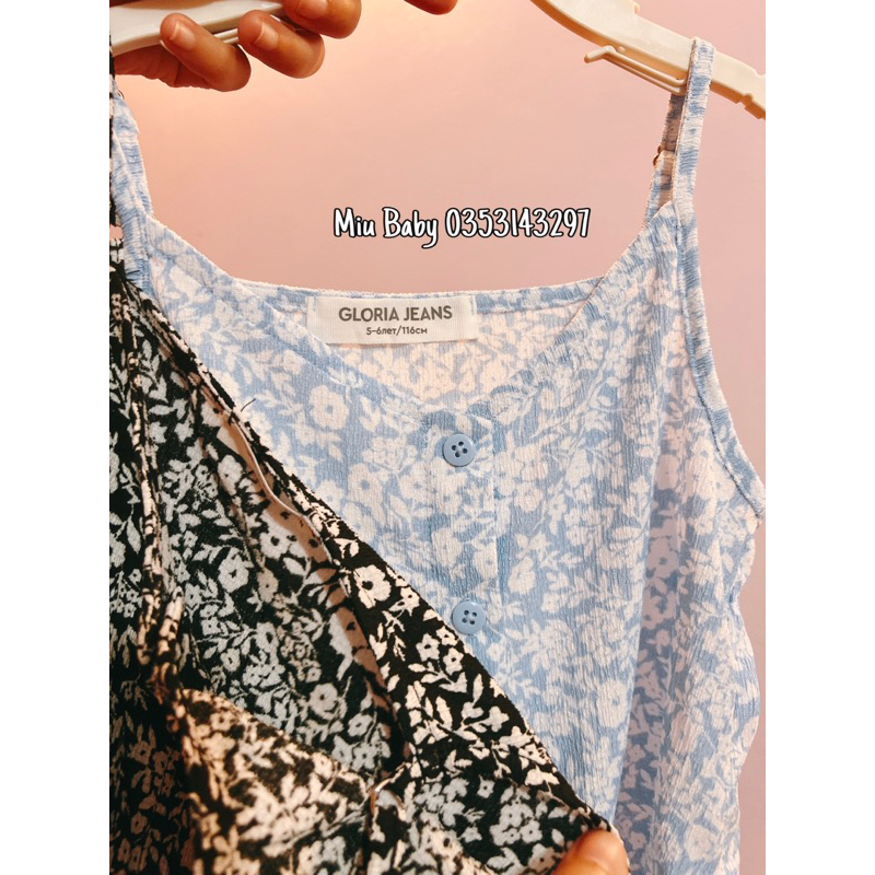 Váy 2 dây cúc dọc 2 màu mẹ và bé gái đại du xịn