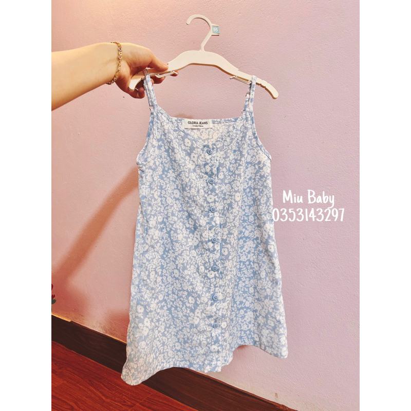 Váy 2 dây cúc dọc 2 màu mẹ và bé gái đại du xịn