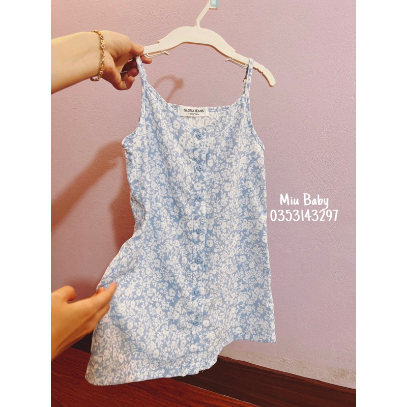 Váy 2 dây cúc dọc 2 màu mẹ và bé gái đại du xịn