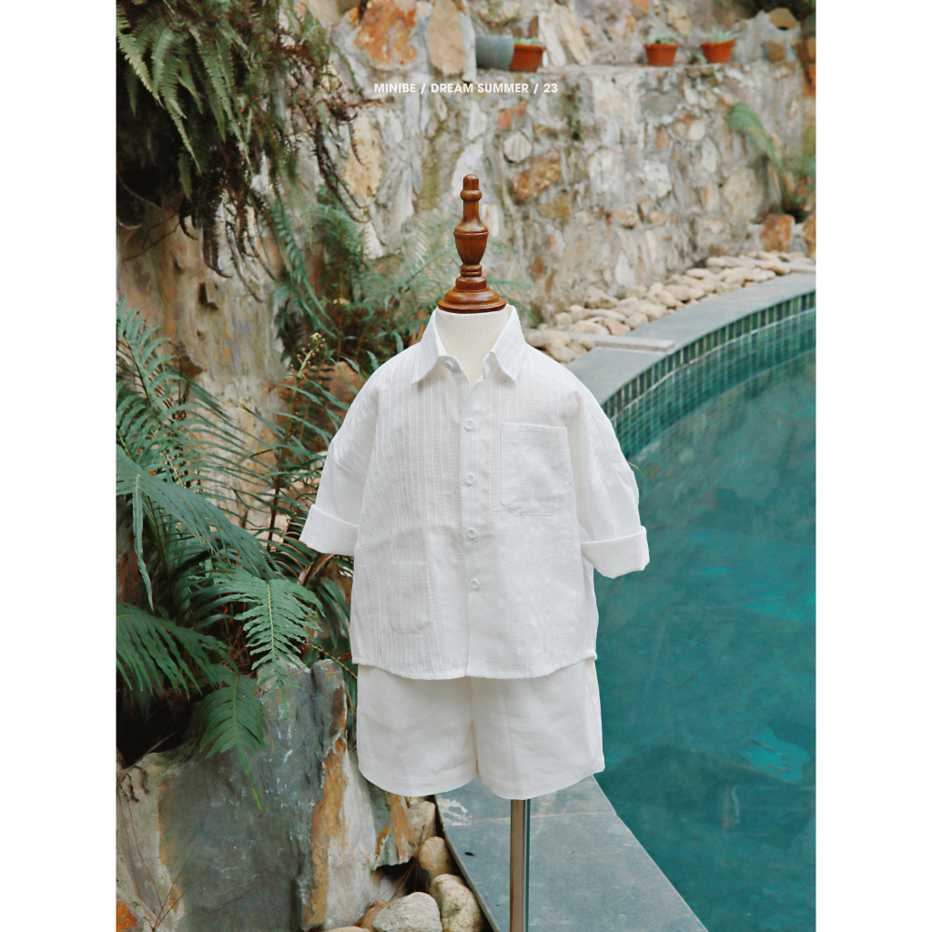 Quần lửng mùa hè mát mẻ cho bé từ 12m - 6y chất liệu linen - Nasi Short by Minibe