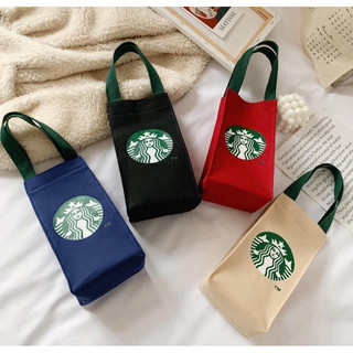 Túi Xách Vải Starbucks Đựng Ly Nước Giữ Nhiệt Tiện Dụng