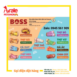 ( HOẢ TỐC ) THỊT TƯƠI THE BOSS CHO CHÓ MÈO 800gr