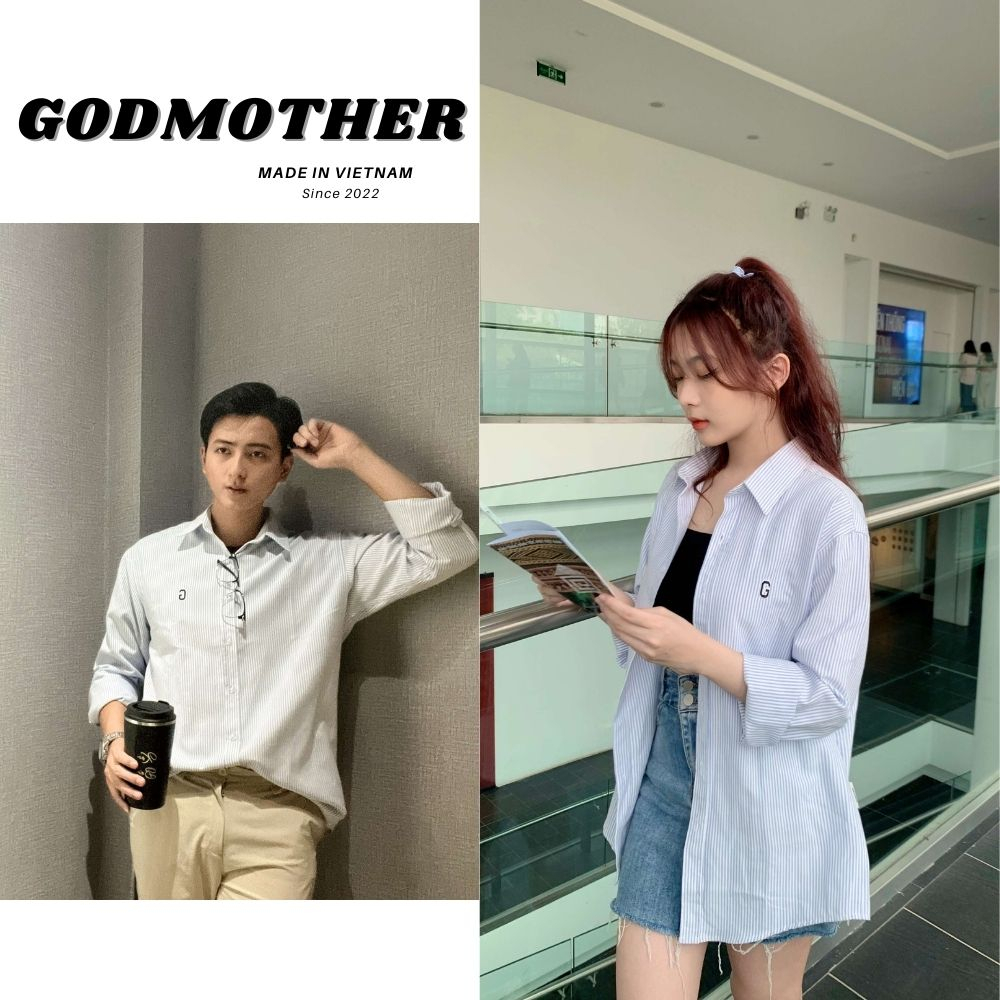 Áo Sơ Mi Nam Nữ Unisex Godmother Premium Oxford Shirt Logo G Thêu