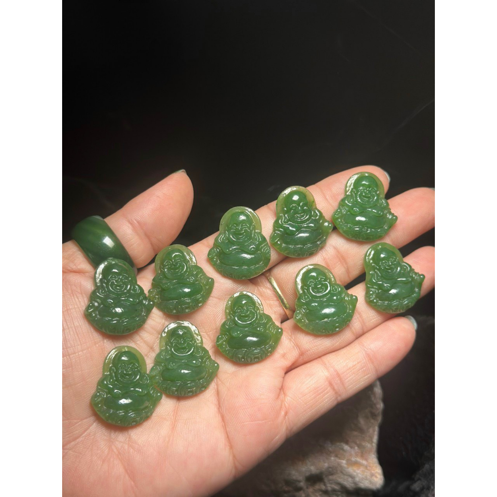 [TẶNG KÈM DÂY] Mặt dây chuyền Di Lặc Xanh Ngoc Bich Size Nhỏ Cho Bé Trai Hoặc Bé Gái..