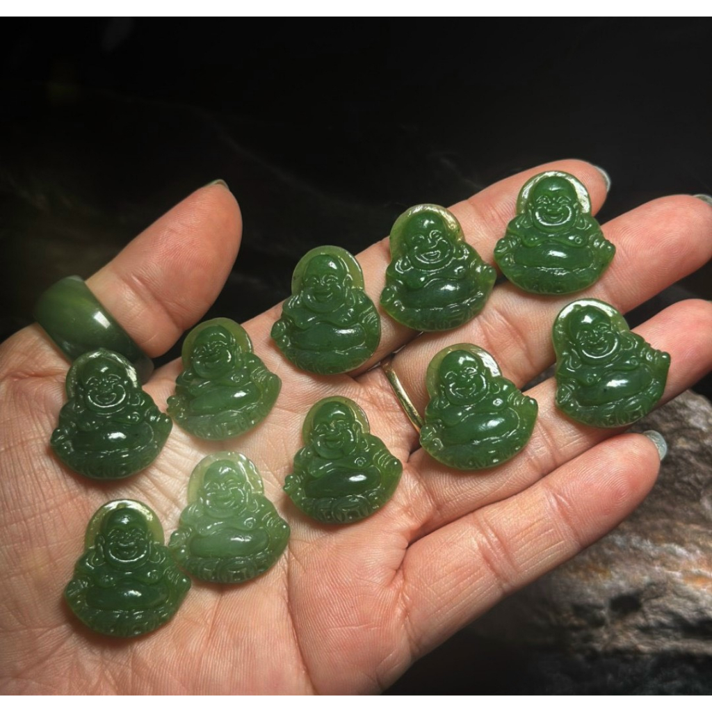 [TẶNG KÈM DÂY] Mặt dây chuyền Di Lặc Xanh Ngoc Bich Size Nhỏ Cho Bé Trai Hoặc Bé Gái..