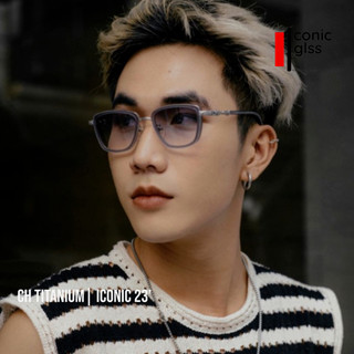 Gọng kính cận dáng vuông nam nữ CHROME HEARTS chất liệu kim loại titanium siêu nhẹ mắt giả cận chống tia uv400