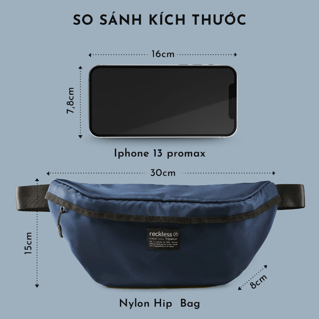 Túi Đeo Chéo/Bao Tử Reckless Nylon Hip Pack Bag - Vải Nylon Twill