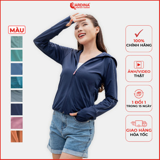Áo chống nắng nữ CARDINA 2 lớp chất thun lạnh cao cấp viền thể thao chống tia UV thiết kế lưới tản nhiệt 2NF02