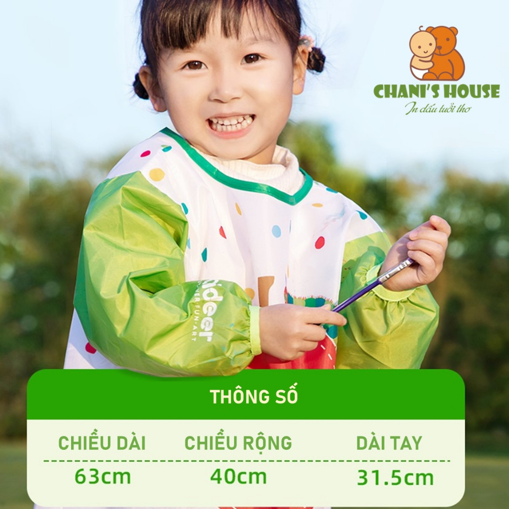 ÁO VẼ MIDEER VÀ JOAN MIRÓ CHỐNG THẤM NƯỚC CHO BÉ 3-6 TUỔI