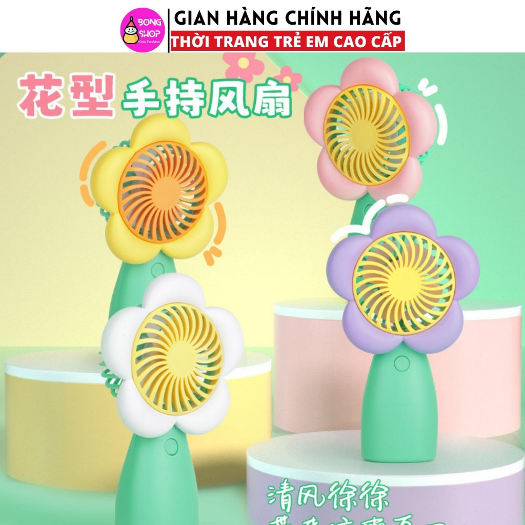 Quạt Mini Cầm Tay Hình Hoa 3 tốc độ gió Sạc Cổng USB Cho Nhà Ở / Văn Phòng