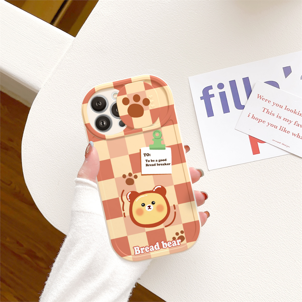 Ốp lưng iphone nắp trượt tròn Bread Bear 6/6plus/6s/6splus/7/7plus/8/8plus/x/xs/11/12/13/14/pro/max/promax/plus