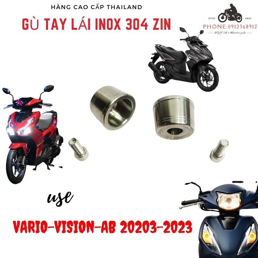 Gù Tay Lái AB 150 / 160 - VARIO 160 - VISION - INOX 304 ( CẶP ) - Không Cắt Ghi Đông