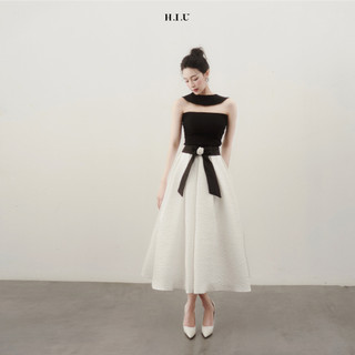 Áo kiểu nữ quây ngực cổ tròn mặc 2 kiểu Bliss Top H.I.U Fashion , chất liệu thun gân mát dáng ôm body co dãn nhẹ mát