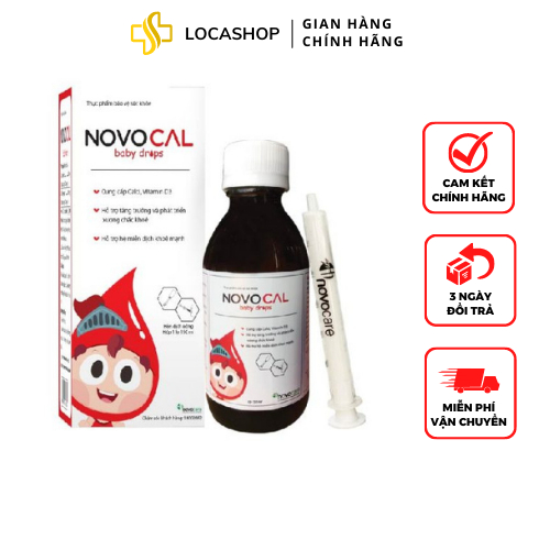 Novocal Baby Drops Forte - Bổ Sung Canxi, Vitamin D3 Giúp Xương Chắc Khoẻ, Phát Triển Chiều Cao - Chai 90ml Locashop