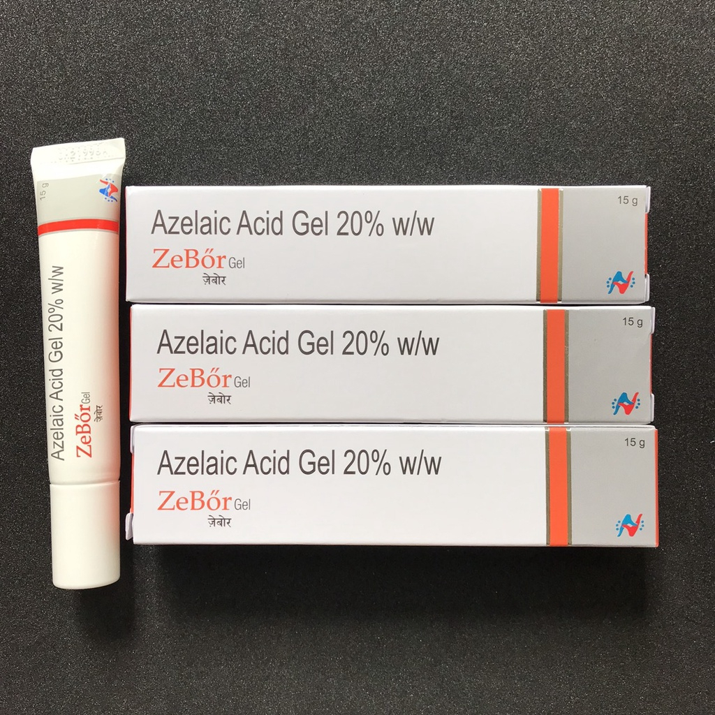 Zebor gel (15g) - 20% azelaic acid, kem chấm mụn hãng Hetero, mờ hết thâm mụn (ezanic, skinoren, azclear) | BigBuy360 - bigbuy360.vn