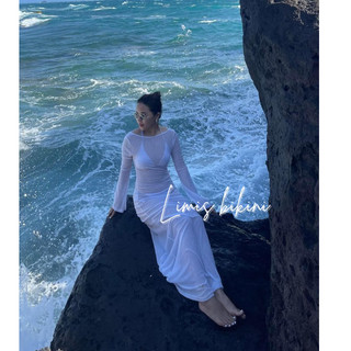 Váy maxi/choàng hở lưng dài tay - Limisbikini
