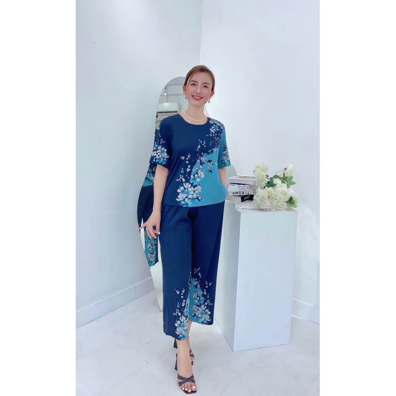 Bộ lụa trung niên cao cấp⚡️ẢNH SHOP CHỤP⚡️quần lở đủ size