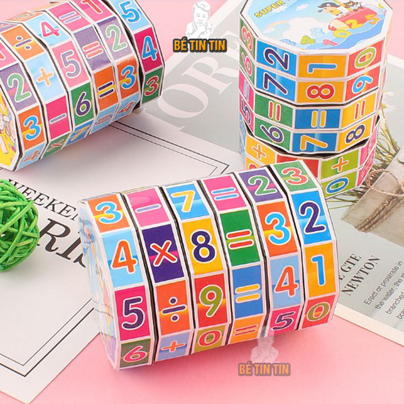 Đồ chơi Rubik toán học, rubik xếp hình, đồ chơi xếp hình giúp bé nhận biết con số và làm toán