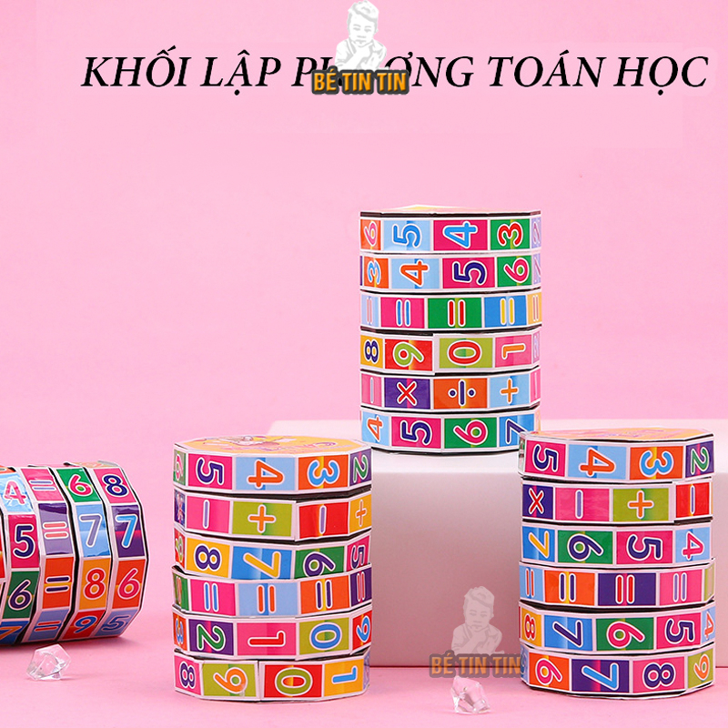 Đồ chơi Rubik toán học, rubik xếp hình, đồ chơi xếp hình giúp bé nhận biết con số và làm toán
