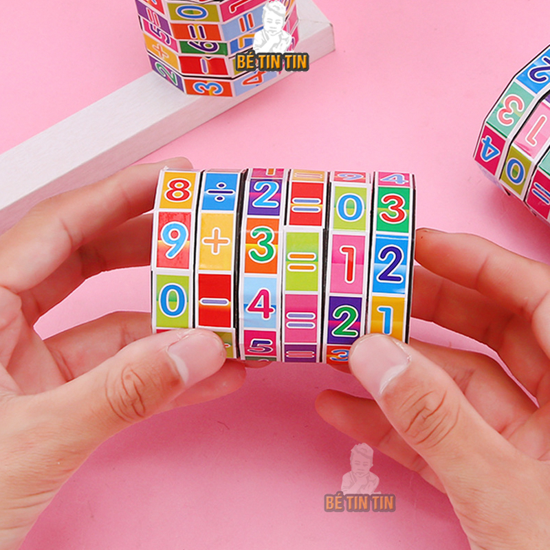 Đồ chơi Rubik toán học, rubik xếp hình, đồ chơi xếp hình giúp bé nhận biết con số và làm toán