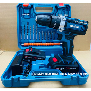 Máy khoan 98V loại 3 chức năng - Chuyên Khoan tường, khoan sắt, khoan gỗ, Tặng kèm bộ phụ kiện 24 chi tiết