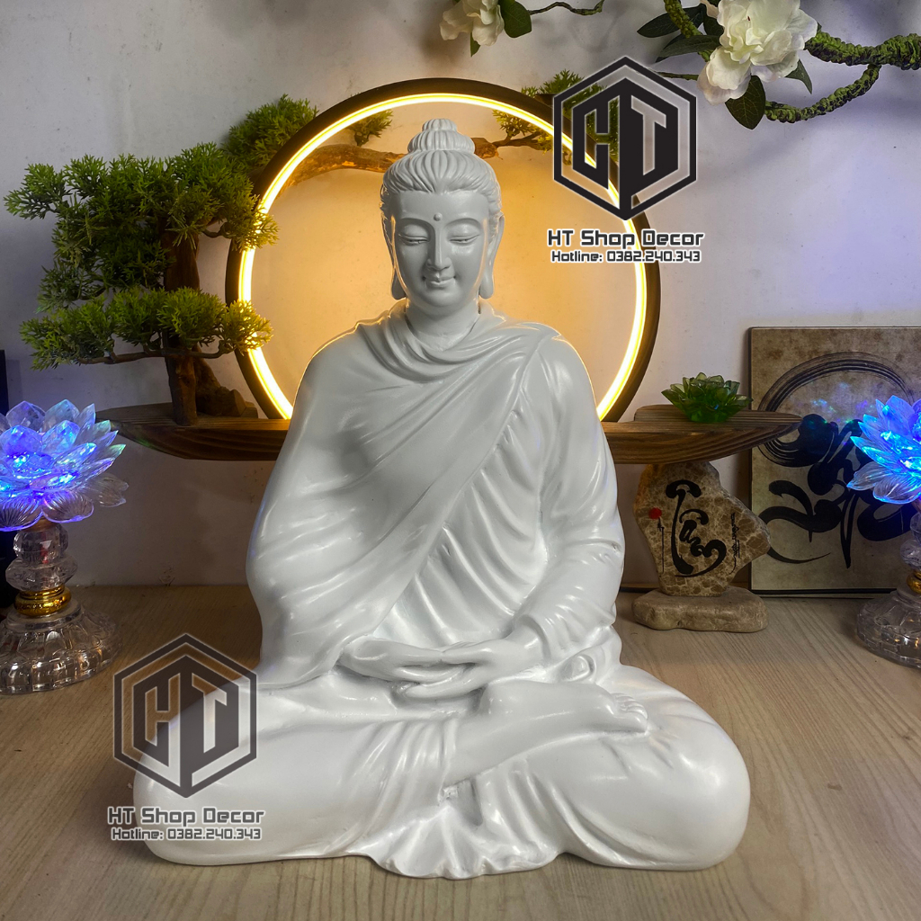 Tượng thích ca 35 cm màu trắng