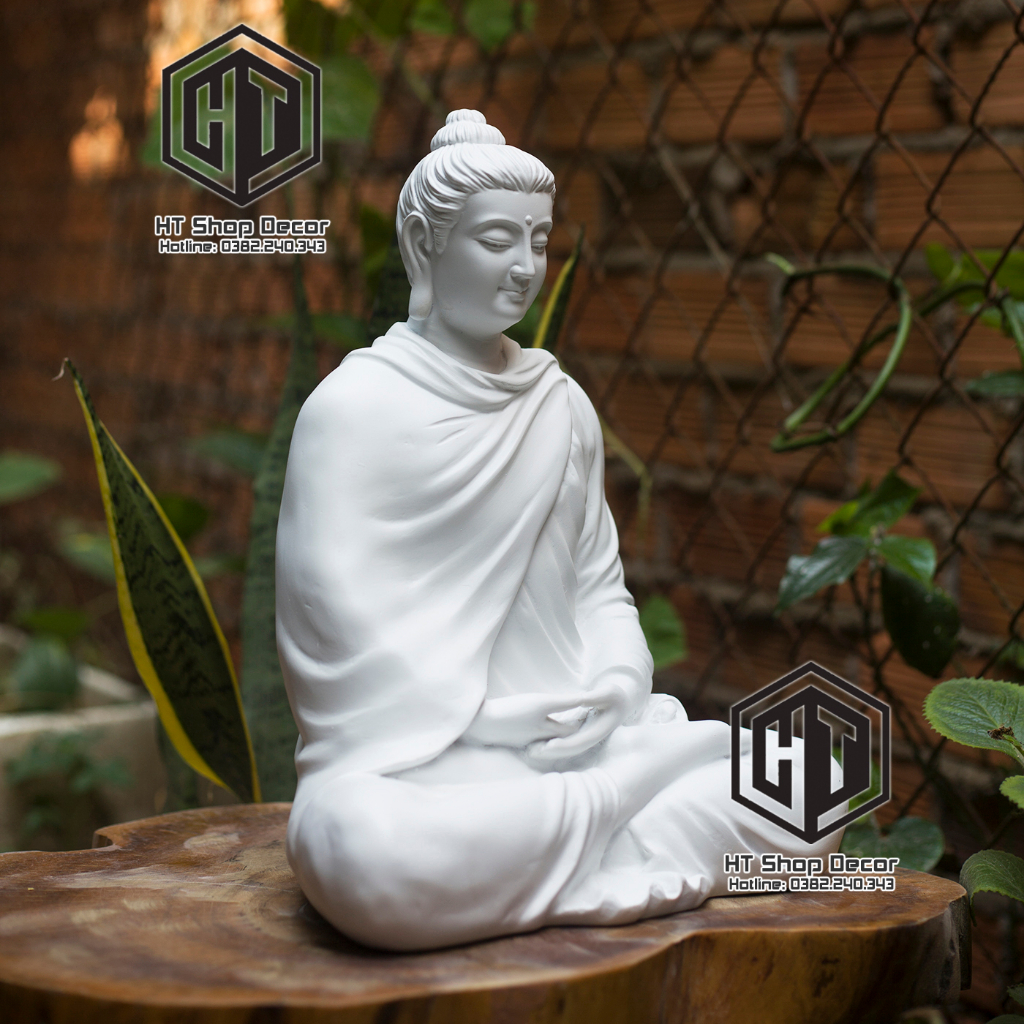 Tượng thích ca 35 cm màu trắng