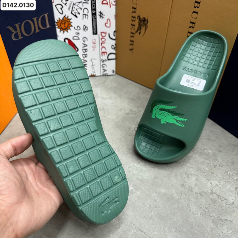 Dép lê nam Lacoste đúc nguyên khối 4 màu fullbox rửa nước thoải mái