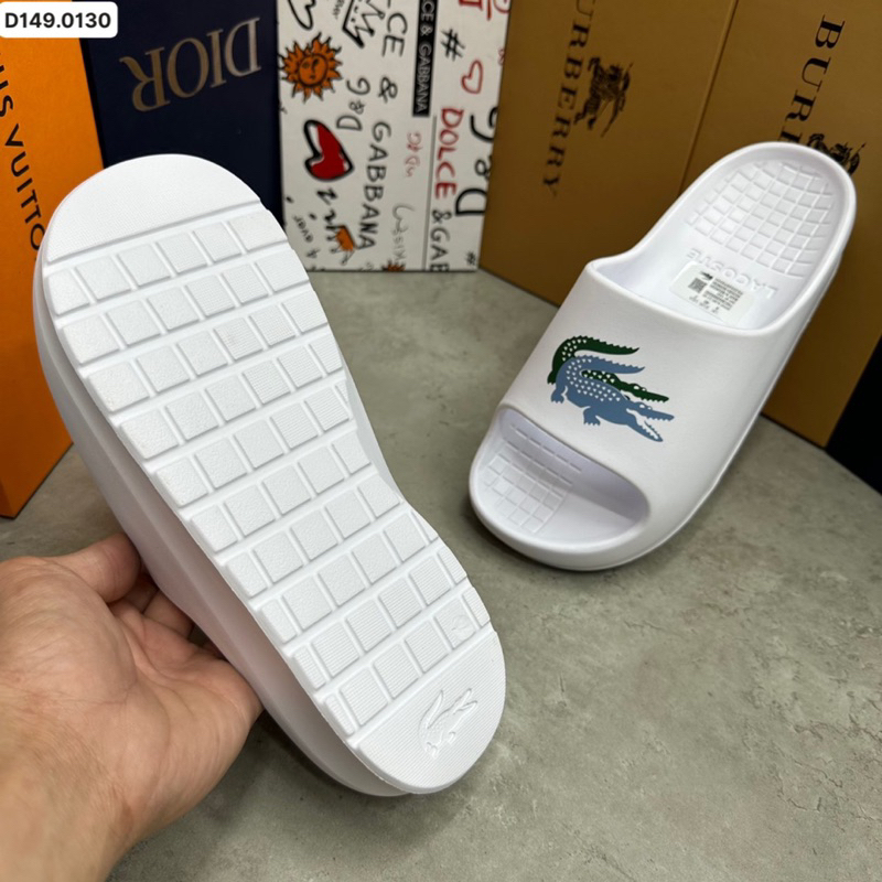 Dép lê nam Lacoste đúc nguyên khối 4 màu fullbox rửa nước thoải mái