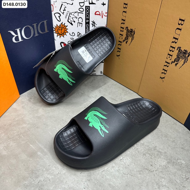 Dép lê nam Lacoste đúc nguyên khối 4 màu fullbox rửa nước thoải mái